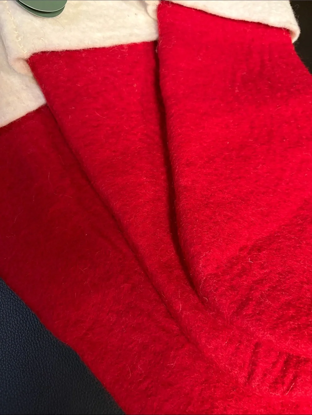West Elm Red and Cream Wool Felt Holiday Christmas Stockings - Set of 3